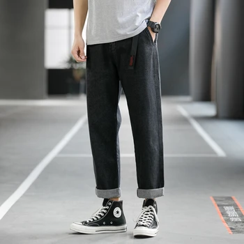 Męskie rocznika proste dżinsy plus rozmiar hip-hop niebieski cargo Jean dla mężczyzn, męskie spodnie jeansowe męskie moda 2020 spodnie