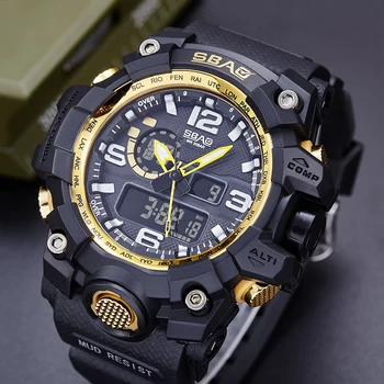 Męskie wojskowe zegarek Wodoodporny pływackie zegarek LED zegarek kwarcowy zegarek sportowy Male relogios masculino Sport G Style Zegarki