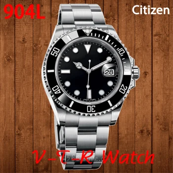 Męskie zegarki mechaniczne Submariner ceramiczny korpus 904L pasek ze stali nierdzewnej Citizen Movement Edition 1:1 AAA replica Watch