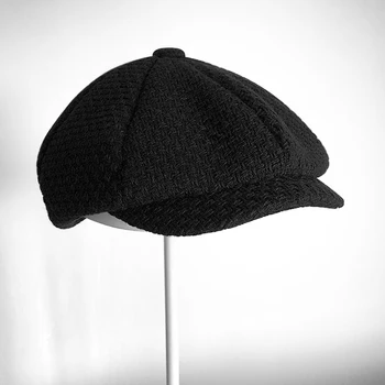 Mężczyźni brytyjski styl ośmiokątny kapelusze Zimowa wełniana czapka Gatsby czapka bluszcz kapelusz Golf jazda jesień kobiety bawełna płaskie czapki dziennikarza BLM201