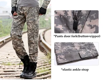 Mężczyźni Odkryty Bajek Moro Wojskowe Taktyczne Spodnie Wojskowe Forma Spodnie Piesze Wycieczki Spodnie Paintball Walki Spodnie Cargo Z Наколенниками