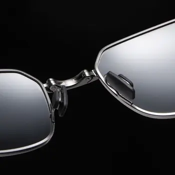 Mężczyźni składane fotochromowe okulary polaryzacyjne soczewki metalowy stelaż odbarwiają okulary ochrona od zmęczenia punkty