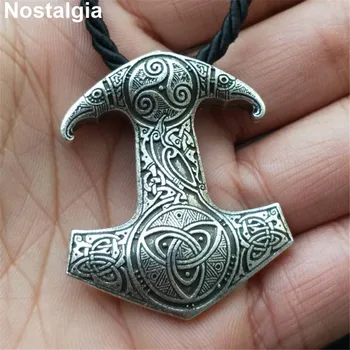 Młot Thora Трискеле Triskelion Symbol Trójcy Świętej Jeden Kruk Amulet Mężczyzna Kobiet Naszyjnik Дропшип Dostawcy 2019
