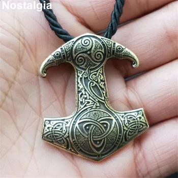 Młot Thora Трискеле Triskelion Symbol Trójcy Świętej Jeden Kruk Amulet Mężczyzna Kobiet Naszyjnik Дропшип Dostawcy 2019