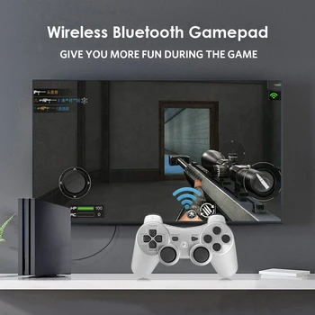 Na PlayStation 3 Bluetooth Gamepad Dual Vibration bezprzewodowy kontroler do PS3 Silver