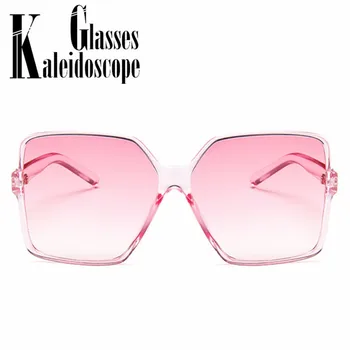 Na przewymiarowany okulary Kobiety luksusowej marki Vintage duża ramka okulary cieniowane odcienie Czarno Różowe okulary UV400 okulary damskie