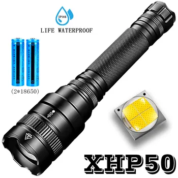 Najmocniejszy latarka Xhp50 Ultra Bright Wodoodporny Linterna Led Torch Use 2*18650 Battery for Camping,Outdoor Light