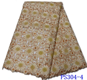 Najnowsza afrykańska tkaniny 2020 szwajcarska zasłona bawełna suche koronki wysokiej jakości białe nigeryjski suknia ślubna PS304