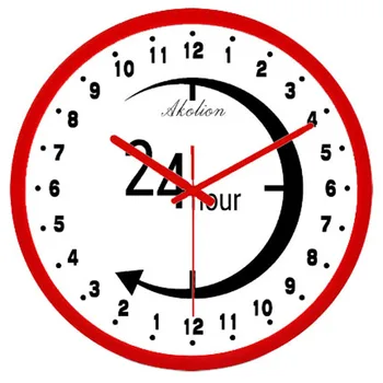 Najnowszy 24 godzinny chronograf projekt 12 cali rama z tworzywa sztucznego współczesna moda ozdobne okrągłe zegary ścienne