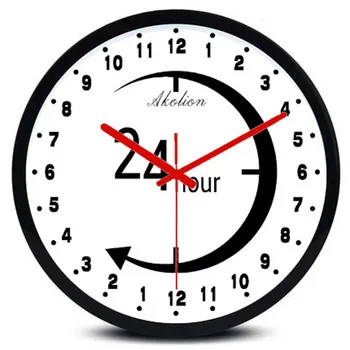 Najnowszy 24 godzinny chronograf projekt 12 cali rama z tworzywa sztucznego współczesna moda ozdobne okrągłe zegary ścienne