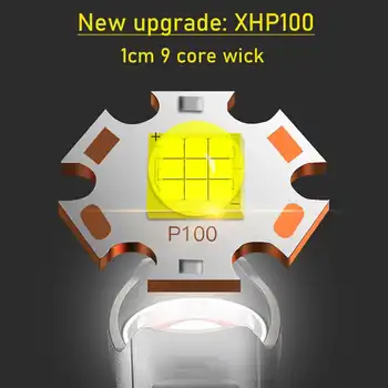Najnowszy Xhp100 potężny led latarka latarka Xhp XHP50.2 taktyczna latarka Usb Akumulator zoom lampa błyskowa lampa kemping 26650