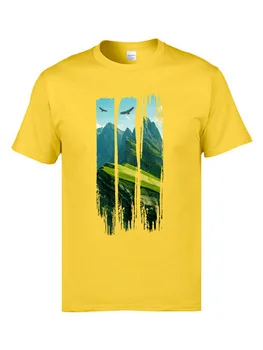 Najtańsze duże t-shirty wysokiej jakości bawełny t-shirt Natura Mountain Peak Massif krajobraz koszulka ojciec koszulka 3XL