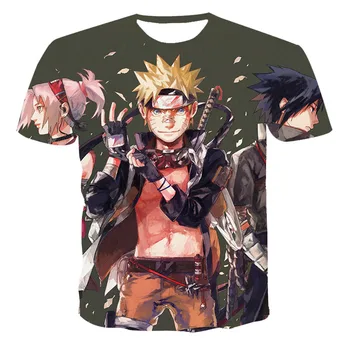 Naruto Fashion Japanese Anime 3d Printed T Shirt Mens Sasuke Funny Cartoon T-Shirt casual fajna uliczna, odzież hip-hop top tee mężczyzna