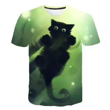 Nastolatek Baby Cat koszulka dla dzieci chłopcy dziewczynki z krótkim rękawem tee topy miękkie ubrania dla dzieci z krótkim rękawem t-shirt topy poliester