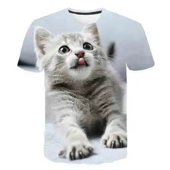 Nastolatek Baby Cat koszulka dla dzieci chłopcy dziewczynki z krótkim rękawem tee topy miękkie ubrania dla dzieci z krótkim rękawem t-shirt topy poliester