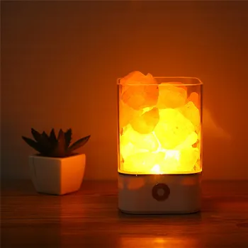 Naturalna Hawajska lampa solna z USB Crystal Led Mood Light Creator przytulna sypialnia stołowe lampy lawy do wewnętrznego oczyszczania powietrza w pokoju