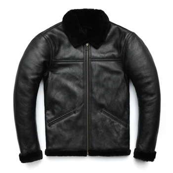 Naturalne futro kożuch płaszcz mężczyźni grube czarne płaszcze zimowe mężczyźni skórzane płaszcze ciepła zima Azjatycki rozmiar M-4XL zimowa odzież M263