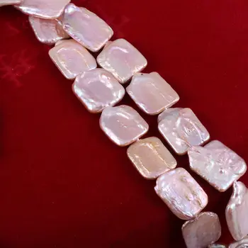 Naturalne słodkowodne perły frezowanie kwadratowy kształt luźne koraliki DIY kobiet naszyjnik bransoletka biżuteria produkcja biżuterii 16x22mm