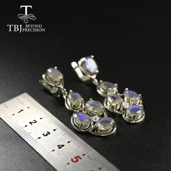 Naturalny 15ct Labradoryt kamień kolczyki 925 srebro biżuteria twórczy projekt dla kobiet w partii od tbj promotion
