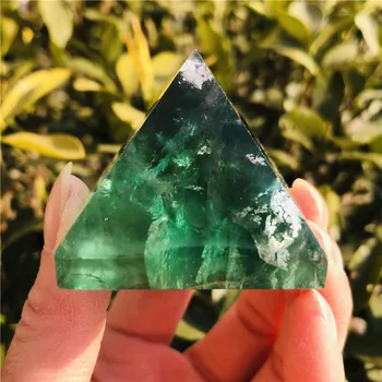 Naturalny zielony fluoryt piramida Kryształ energia punkt medytacja różdżka ozdoba naturalne kamienie i minerały