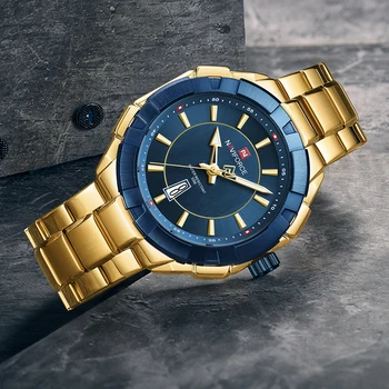 NAVIFORCE męski zegarek marki moda luksusowe zegarki kwarcowe zegarki męskie ze stali nierdzewnej wodoodporny biznes zegarek Relogio Masculino
