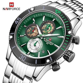 NAVIFORCE męskie zegarki Top Luxury Brand Sport chronograph zegarek Wodoodporny zegarek Kwarcowy zegarek ze stali nierdzewnej Relogio Masculino