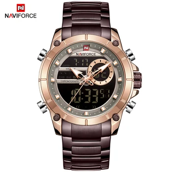 NAVIFORCE New Sports Men Zegarki Top Luxury Brand Kwarcowy zegarek Man Wodoodporny Dual Time Date Clock Male Relogio Masculino