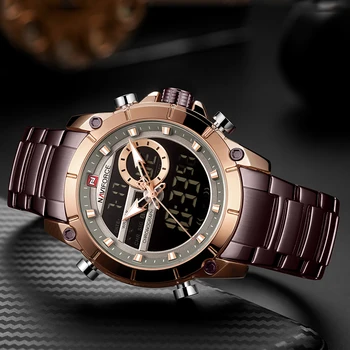 NAVIFORCE New Sports Men Zegarki Top Luxury Brand Kwarcowy zegarek Man Wodoodporny Dual Time Date Clock Male Relogio Masculino