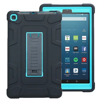 New Baby Safe Shockproof Armor Case For Amazon Kindle Fire HD 8 HD8 2017 8.0 inch silikonowe etui do tabletu+folia+uchwyt