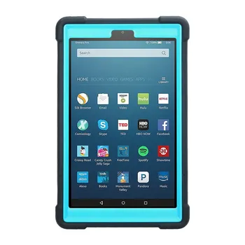 New Baby Safe Shockproof Armor Case For Amazon Kindle Fire HD 8 HD8 2017 8.0 inch silikonowe etui do tabletu+folia+uchwyt