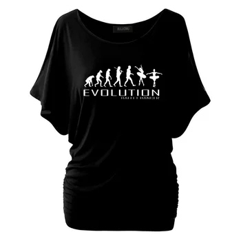 New Fashion woman T - shirt Fashion clothing Evolution Of Ballet Dancer Women Tee Short Sleeve tops
