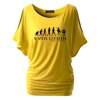 New Fashion woman T - shirt Fashion clothing Evolution Of Ballet Dancer Women Tee Short Sleeve tops