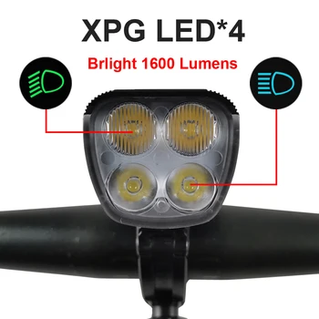 NEWBOLER 4 LED rowerowa reflektor 6400mAh potężny rowerowa światło z przodu 1600 lumenów USB rowerowa latarka wodoodporna lampa Rowerowa Latarka