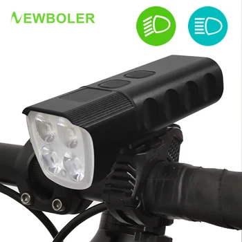 NEWBOLER 4 LED rowerowa reflektor 6400mAh potężny rowerowa światło z przodu 1600 lumenów USB rowerowa latarka wodoodporna lampa Rowerowa Latarka