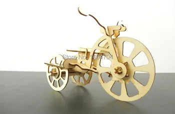 NIDALE model laser Nice cut Wooden model 3D puzzle Assembly the bicycle kit DIY childern toys