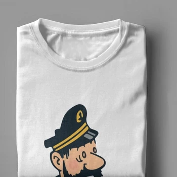 Niesamowite Kapitan Пикша Przygody Tintin ' A Koszulki Mężczyźni Okrągły Kołnierz Czystej Bawełny T-Shirt Odzież
