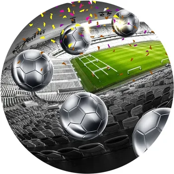 Niestandardowe 3D fototapeta HD boisko do piłki nożnej srebrny piłka nożna sztuka tapety / salon restauracja tło Wystrój ścian, malowanie ścian