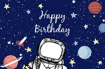 Niestandardowe kosmiczne tematy tło dla dziecka Urodziny kosmiczna impreza Planeta dekoracje urodzinowe astronauta na Księżycu zdjęcia w tle