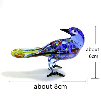 Niestandardowe Nowy Projekt Ręcznie Дутой Szkła Murano Niebieski Ptak Figurki Kolorowe Słodkie Mini Zwierząt Rękodzieło Ozdoby Do Dekoracji Domu