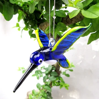 Niestandardowe Nowy Projekt Ręcznie Дутой Szkła Murano Niebieski Ptak Figurki Kolorowe Słodkie Mini Zwierząt Rękodzieło Ozdoby Do Dekoracji Domu