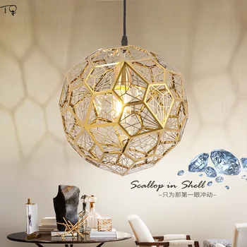 Nordic Individual Designer Led Pendant Light Single-head Rose Gold Chrome Diamond Lamp prosty restauracja, jadalnia, bar, kawiarnia
