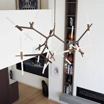 Nordic Post-Modern Black/Golden Dimmable Chandeliers Herringbone LED G9 Lights For Bedroom Restaurant Living Room Decoration