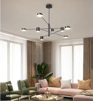 Nordic żyrandol oświetlenie salonu, nowoczesny minimalistyczny atmosfera w domu salon lampa sypialnia gabinet lampa lampy