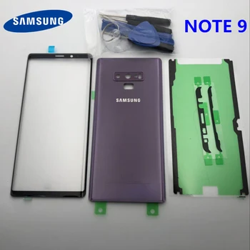 Note9 przedni ekran dotykowy szyba tylna szyba zamiennik dla Samsung Galaxy Note 9 N960 N960F pokrywa baterii tylna klapa obudowa etui