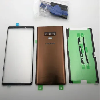 Note9 przedni ekran dotykowy szyba tylna szyba zamiennik dla Samsung Galaxy Note 9 N960 N960F pokrywa baterii tylna klapa obudowa etui