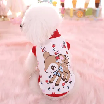 Nowa dostawa 12 kolorów Pet Dog kamizelka piękne zwierzęta drukowany t-shirt dla małych psów zima zagęszczanie ciepły флисовый garnitur chihuahua