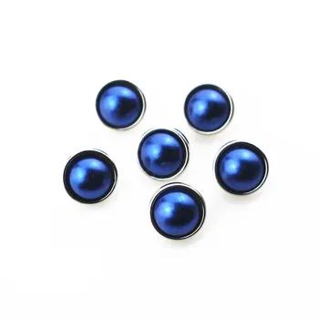 Nowa dostawa 20 szt./lot 12 mm niebieski perła przystawki przycisk imbir przystawki przyciski do 12 mm przystawki bransoletka diy biżuteria