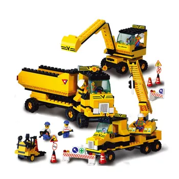 Nowa dostawa 474 szt. korpus Inżynieryjny koparka ciężarówka Transporter DIY klocki zestaw zabawki, prezenty dla dzieci