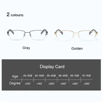 Nowa dostawa anty-niebieski promień i anty-zmęczenie okulary do czytania moda metalowa oprawka, okulary połowa okulary Przeciwsłoneczne dla osób starszych