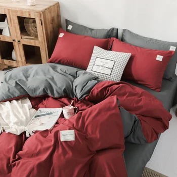 Nowa dostawa do domu Textil klasyczny dwustronny materac podszewka zwięzły styl pościel zestaw kołdrę poszewka pokrywa łóżko 4 szt./kpl.